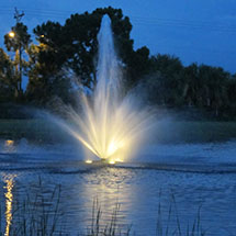 Water Fountain at Dusk